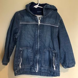 Gymboree hooded/lined soft denim/chambray jacket